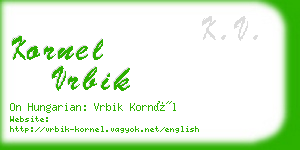 kornel vrbik business card
